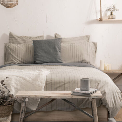 Housse de couette Oxford 140x200 cm (Lit 80) Beige