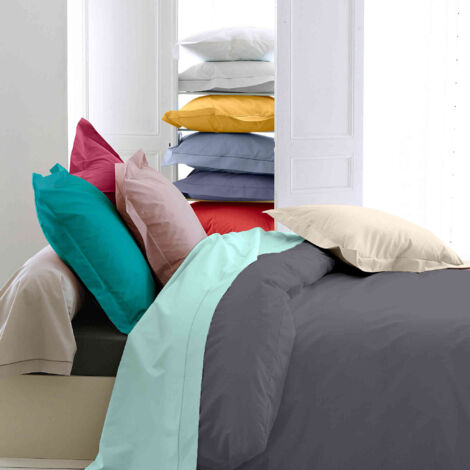 Housse de couette percale beige 140x200 cm - Tradilinge
