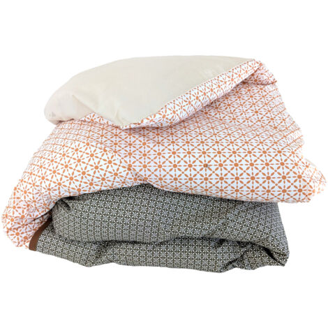 Housse de couette percale de coton GABIN ÉPICE 140x200 cm