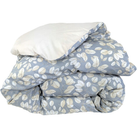 Housse de couette percale de coton LISON GRIS 200x200 cm
