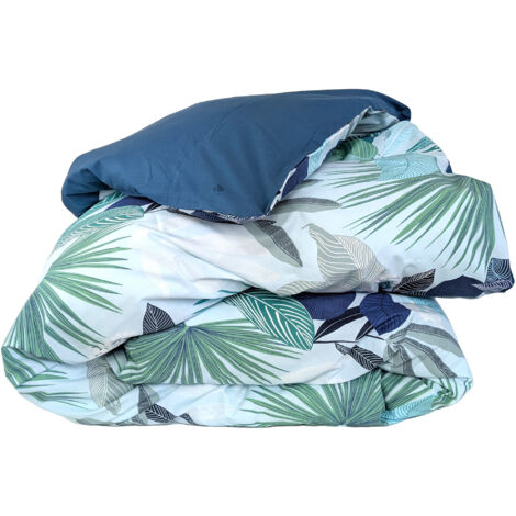 Housse de couette percale de coton MOOREA PACIFIC bleu cobalt 260x240 cm