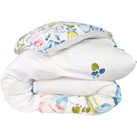 Housse de couette percale de coton NENUPHAR 200x200 cm