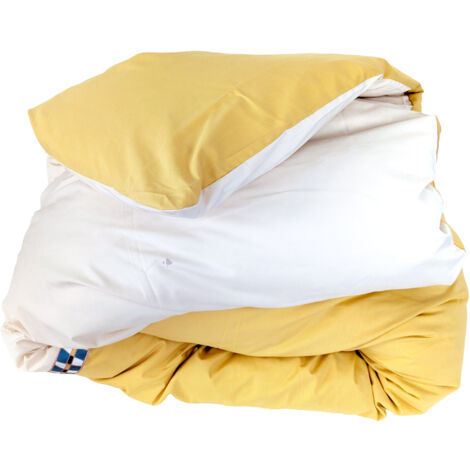 Housse de couette percale de coton ROMY AMBRE 240x220 cm