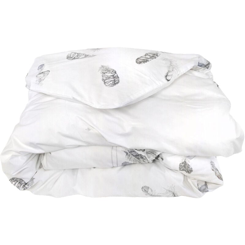 Linnea - Housse de couette percale pur coton plumes 260x240 cm