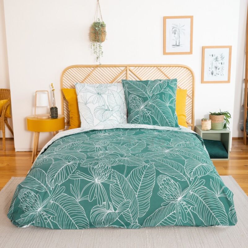 Housse de couette réversible 200x200 tilda + 2 taies 100% coton adouci 57 fils/cm2