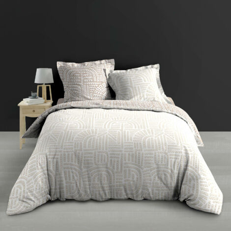 Housse de couette réversible 260 x 240 cm + 2 taies – percale 78 fils – eliot