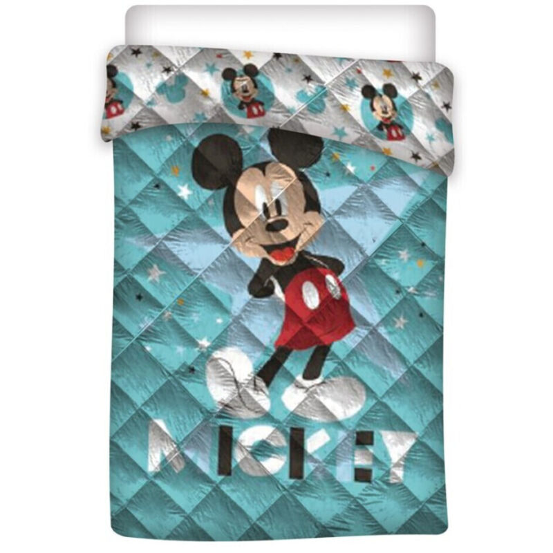 Couette imprimée réversible Mickey Disney - Bleu - 140 cm x 200 cm