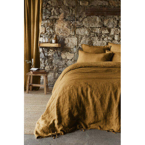 Housse de couette "Soline" toutes dimensions Lin lavé - Couleur: Soline Caramel - Taille de housse de couette: Housse de couette 240 x 220 cm