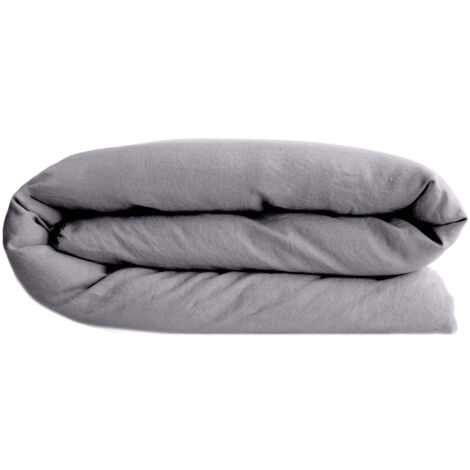 Housse de couette SONATE lin lavé froissé 200x200 cm
