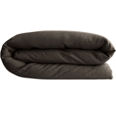 Housse de couette SONATE lin lavé froissé 260x240 cm