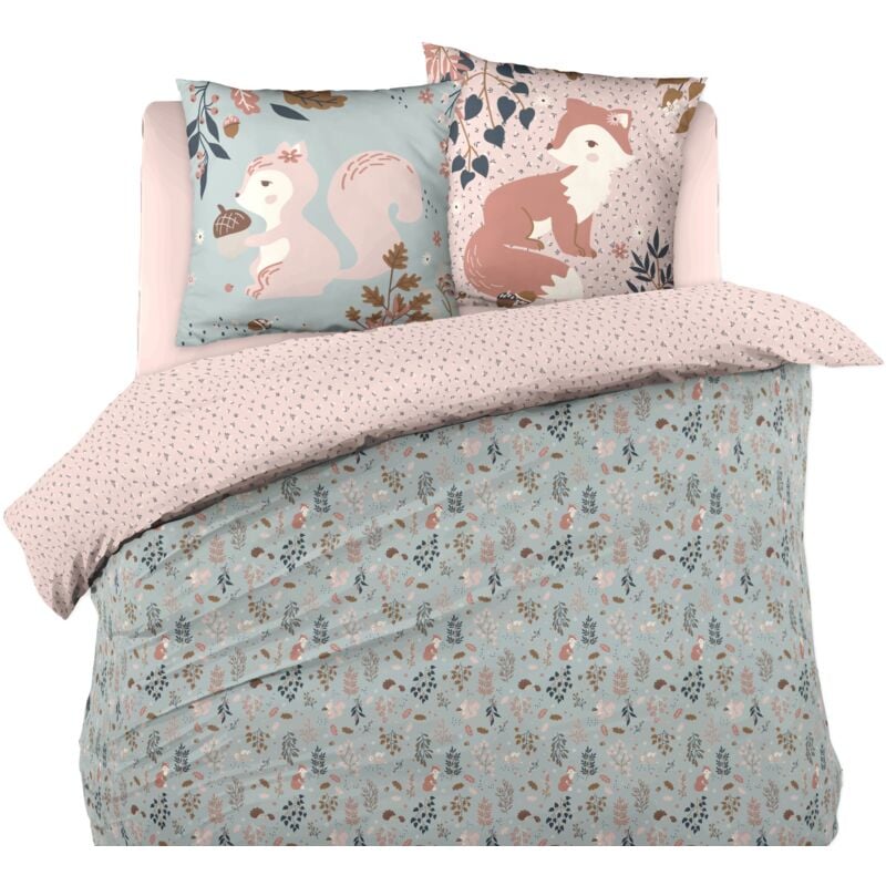 L'effet Papillon - Housse de couette + taie 140 x 200 cm Tamia l ecureuil