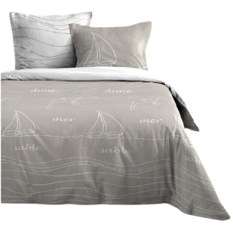 Housse de couette + taies 240x220cm Mer et Terre