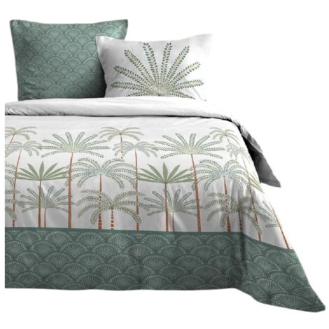 Housse de couette + taies 240x220cm Promenade sous les palmiers