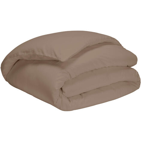 Housse de couette taupe 100% coton biologique 260x240 cm