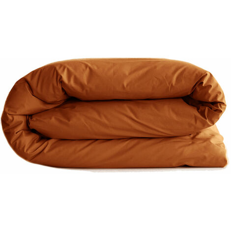 Housse de couette terre cuite en percale 220 x 240 cm