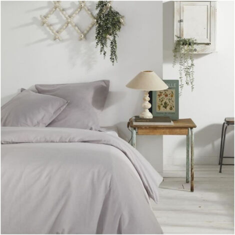 Housse de couette - TODAY - CHARME - Chambray - Gris clair Constance - 260 x 240 cm