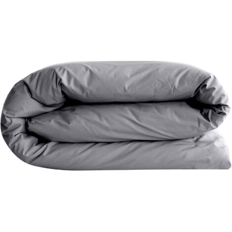 Housse de couette uni percale de coton MANOIR 200x200 cm