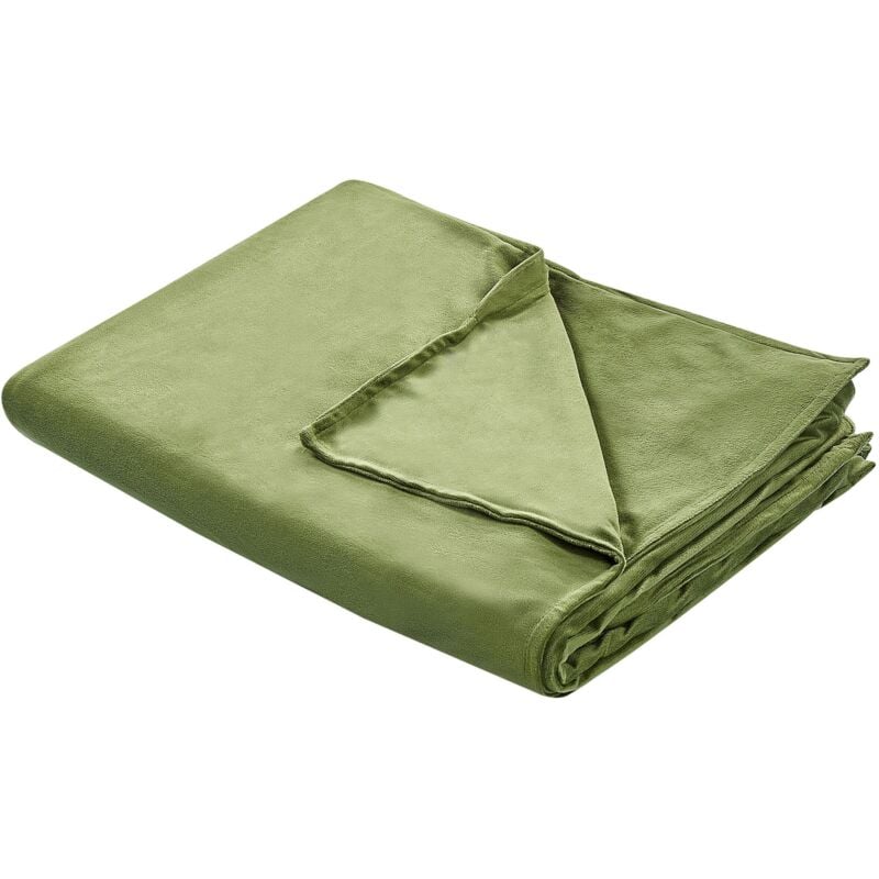 Beliani - Housse de Couette Vert Foncé en Polyester 120 x 180 cm Très Douce Certifié Oeko-Tex Rhea