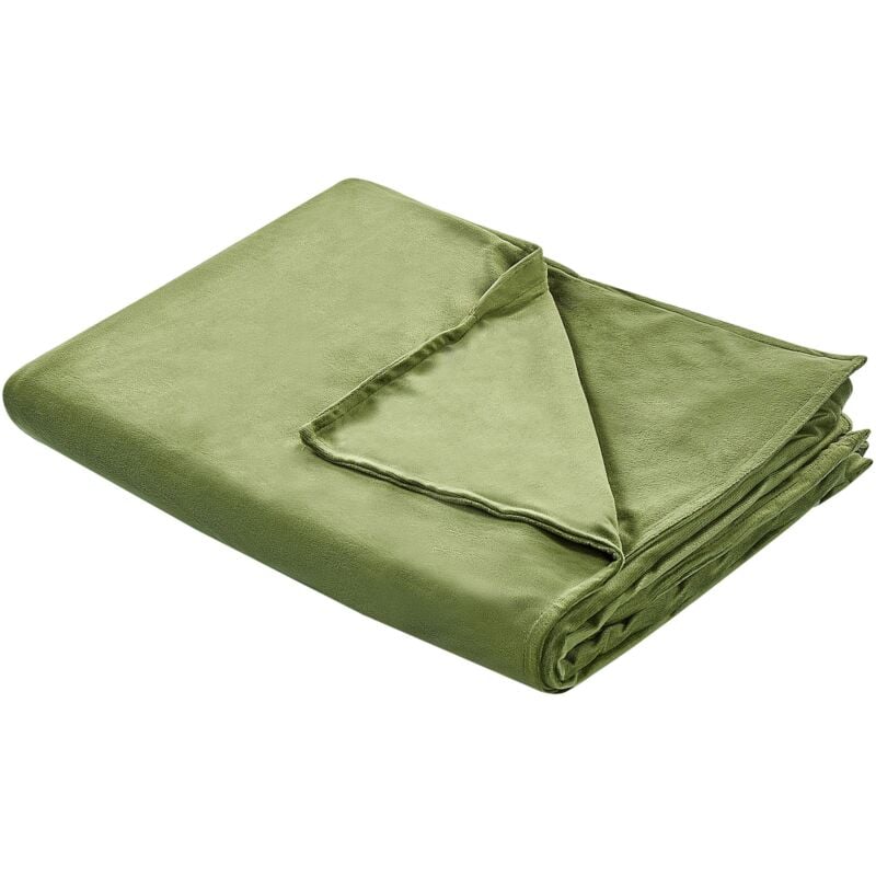 Beliani - Housse de Couette Vert Foncé en Polyester 135 x 200 cm Très Douce Certifié Oeko-Tex Rhea