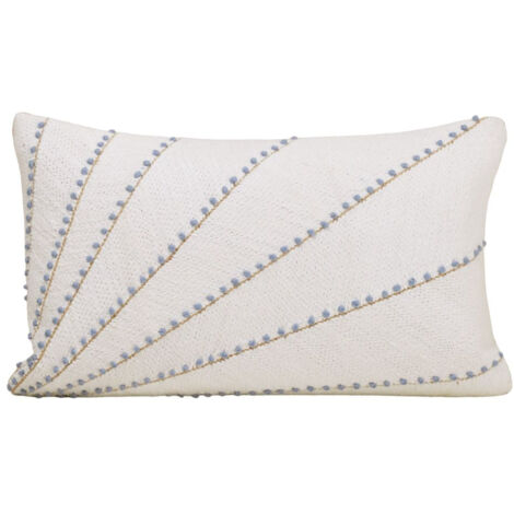 Housse de coussin 28x47 cm MADURA - Blanc et bleuté - OCEANA