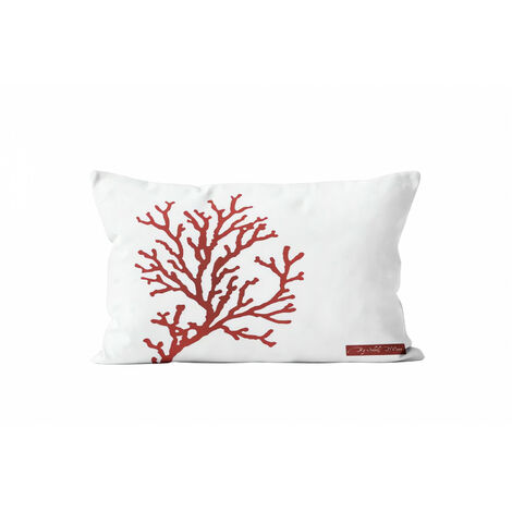 Housse de coussin 32x50 cm CORAIL, par Soleil d'Ocre - Blanc