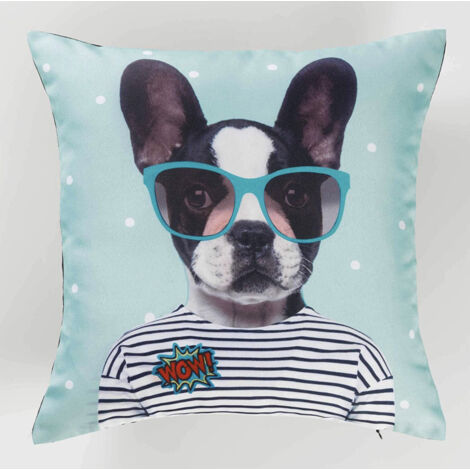 Housse De Coussin - 40 x 40 cm - Polyester - Imprimé Chien WOW