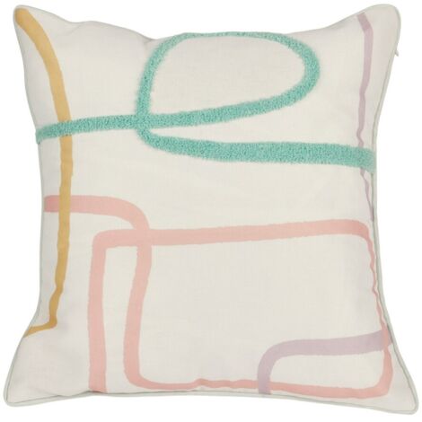 Housse de coussin 40x40 cm brodé Zig zag