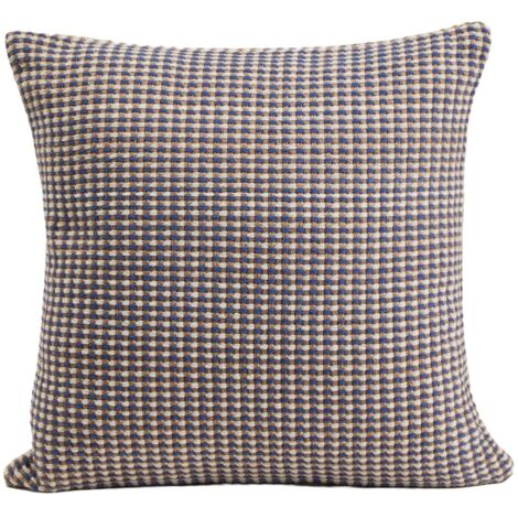 Housse de coussin 40x40 cm MADURA - Bleu et naturel - MIKENO