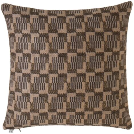 Housse de coussin 40x40 cm MADURA - Taupe et fève de Tonka - VITORIO