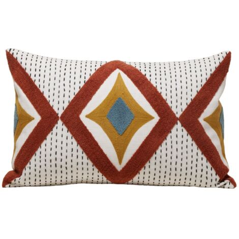 Housse de coussin 40x60 cm MADURA - Ivoire et terracotta - ZAYI