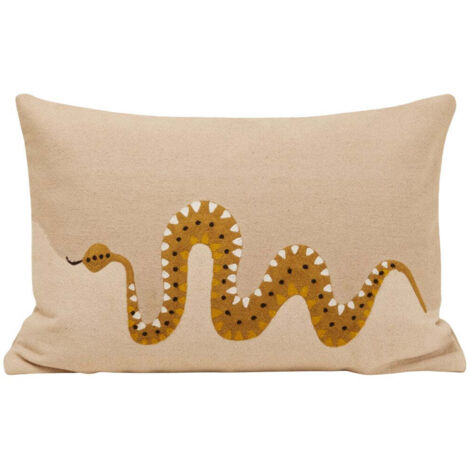 Housse de coussin 40x60 cm MADURA - Naturel et python doré - TEOTI