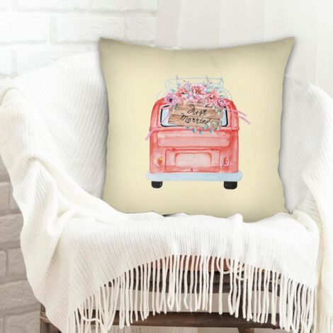 Housse de coussin 45x45 cm carrée déhoussable pour canapé lit salon chambre décoration de la saint-valentin