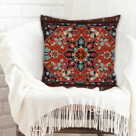 Housse de coussin 45x45 cm carrée incolore pour canapé, lit, chaise décoratif de ferme pour Pâques