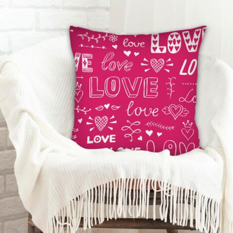 Housse de coussin 45x45 cm carrée lavable en machine pour petite amie petit ami