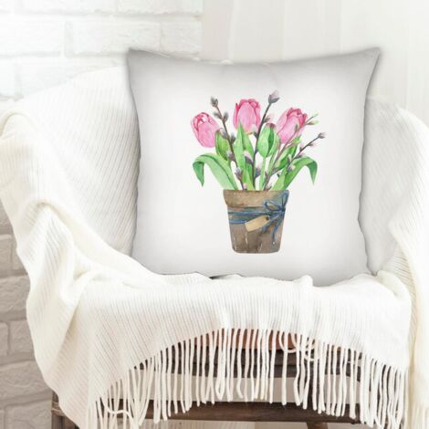 Housse de coussin 45x45 cm carrée résistant aux tachespour cadeaux pour petite amie et petit ami