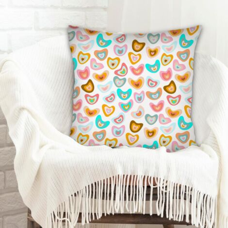 Housse de coussin 45x45 cm en polyester à fermeture éclair invisible pour petit ami