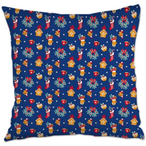 Housse de coussin 45x45 cm en polyester déhoussable pour canapé lit salon chambre à coucher
