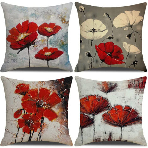 Housse de coussin 45x45 cm, lot de 4 coussins décoratifs