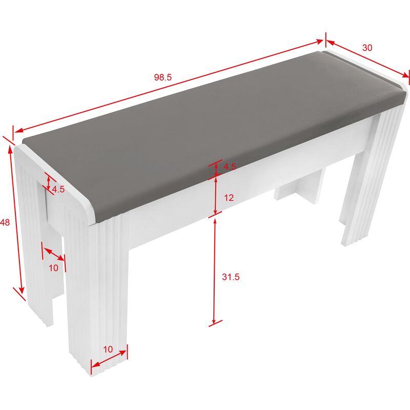 L&h-cfcahl - Banc (2 set), Banc rembourré, Tabouret pour changer de chaussures, Banc long avec coussin d'assise en similicuir, Banc design moderne,