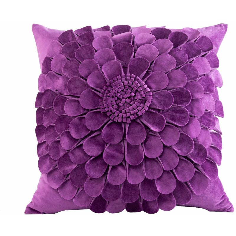 Housse de coussin à fleurs de couleur unie, cadeau de mariage, coussin de canapé, coussin lombaire de voiture, pétunia violet (sans insert) 45*45cm