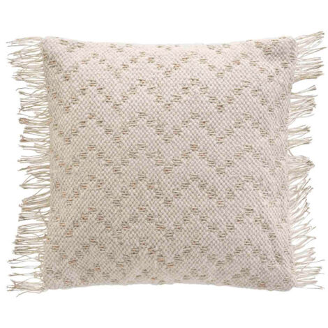 Housse de coussin à franges 40x40 cm - 40x40cm - Beige