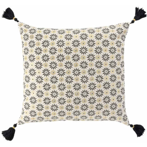 Housse de Coussin à Pompons "Floeor" 40x40cm Or