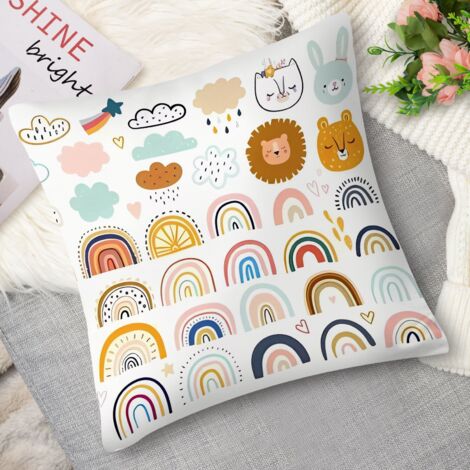 Housse de coussin animaux rigolos, 50x50 cm