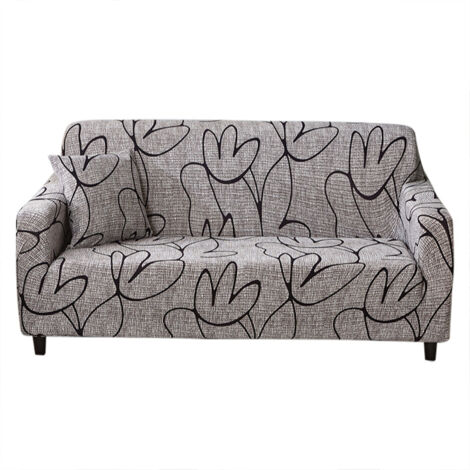 Housse de coussin anti-poussière avec impression élastique antidérapante (pour canapé 4 personnes)