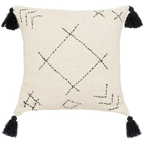 Housse de coussin Atelier en coton 40x40cm beige - Atmosphera créateur d'intérieur