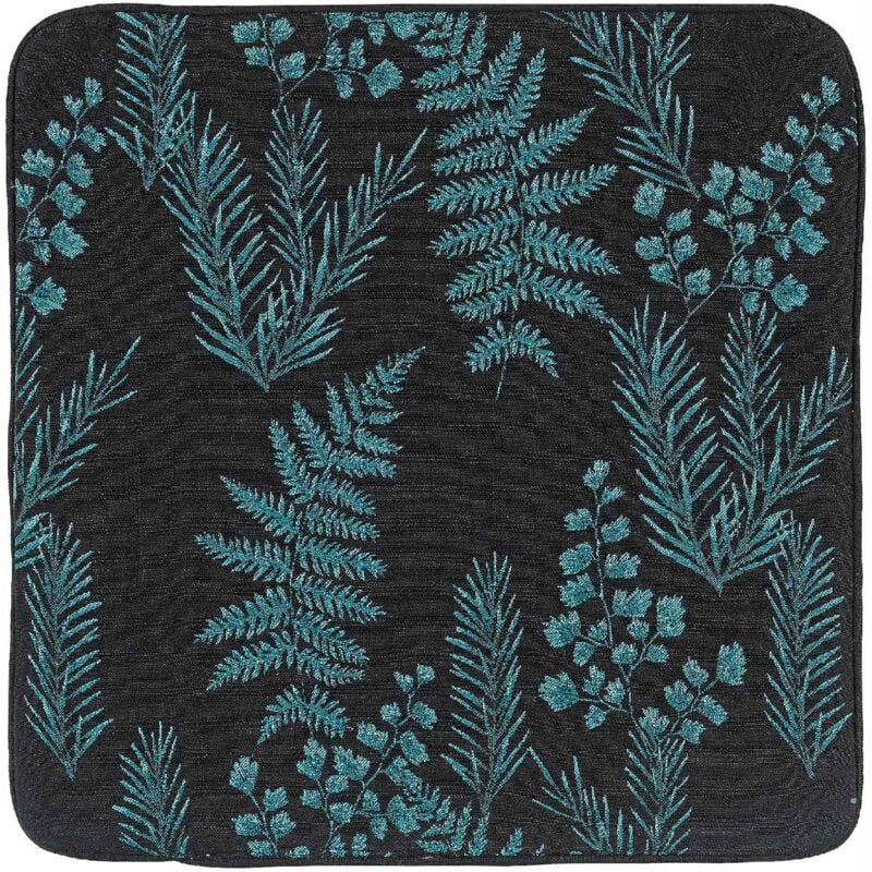 Housse de coussin aux feuillages divers Bleu 40x40 cm