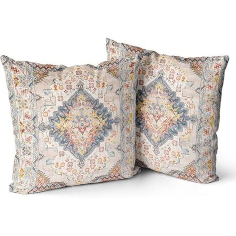 Housse de Coussin Bohème, Fleur Vintage, 18x18 Pouces, Set de 2, Décoration Salon, Chambre, Canapé