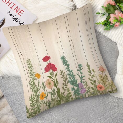 Housse de coussin bouquets de fleurs, romantique