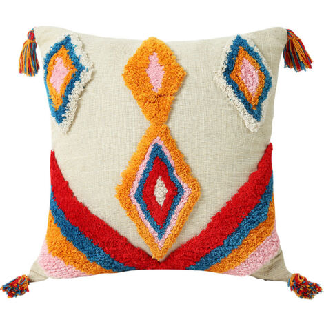 Housse de coussin brodée 3D avec bordure, taie d'oreiller pour canapé ou table basse B