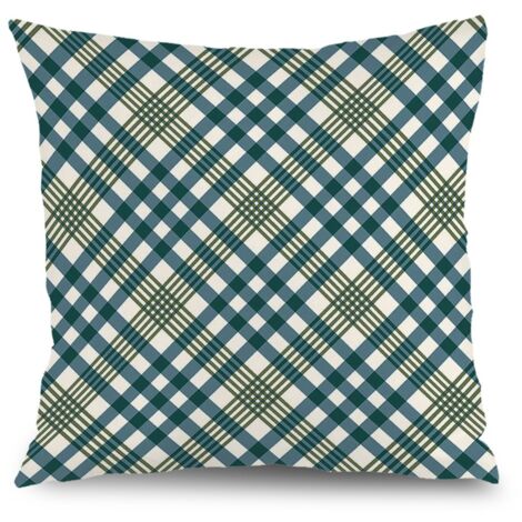 Housse de coussin carreaux rustique, décoration maison,45×45cm